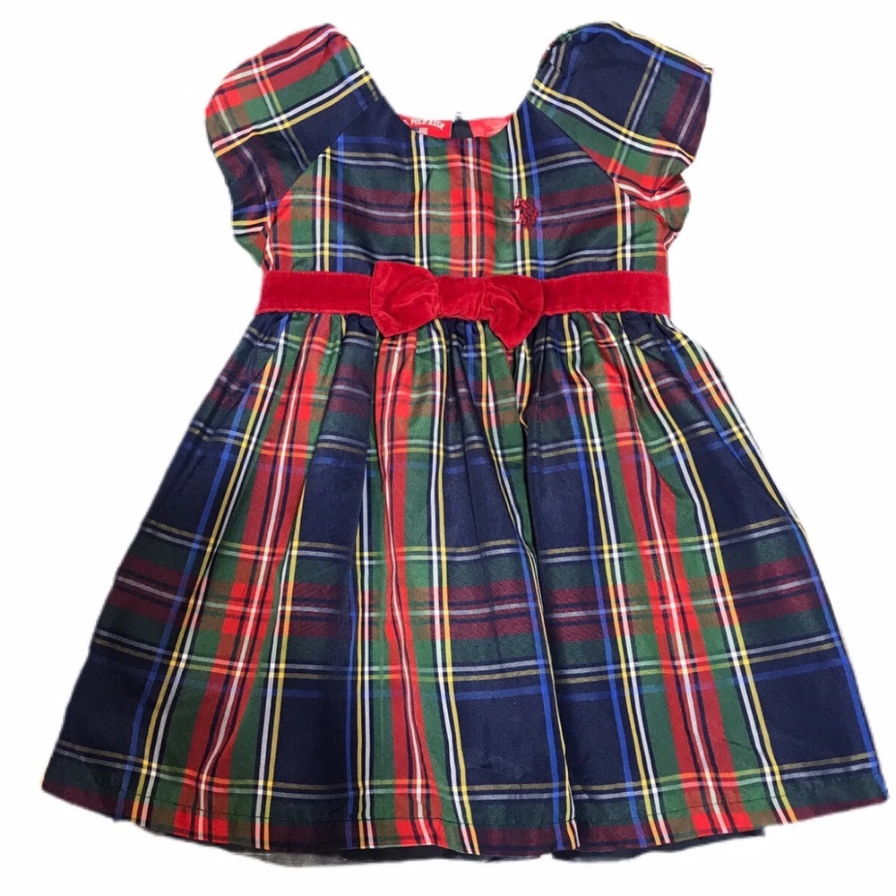 U.S. Polo Assn. Kids Plaid Dress - Red, Blue, Green